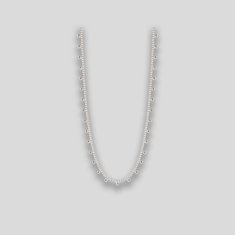 Coo Coo: Coo Coo: Fine Droplet Necklace - Silver