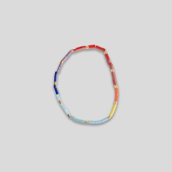 Coo Coo: Flat Bar Beaded Bracelet - Rainbow