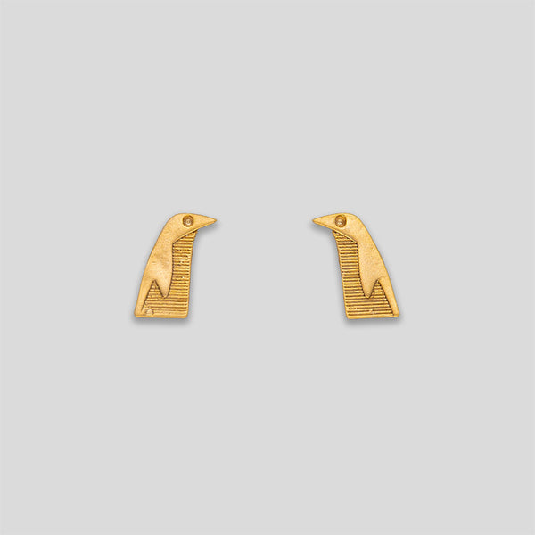 Coo Coo: Coo Coo: Flat Penguin Studs - Gold