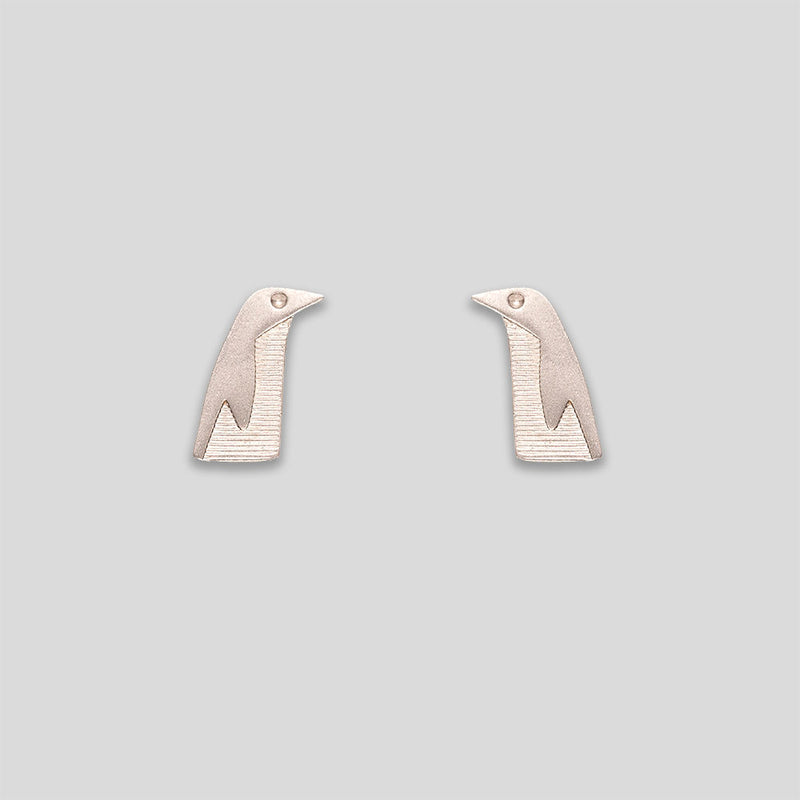 Coo Coo: Coo Coo: Flat Penguin Studs - Silver