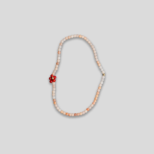 Coo Coo: Coo Coo: Flower Beaded Bracelet - Peach