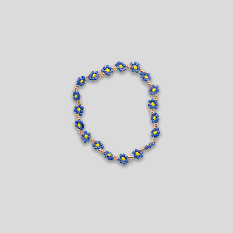 Coo Coo: Coo Coo: Flower Chain Beaded Bracelet - Blue