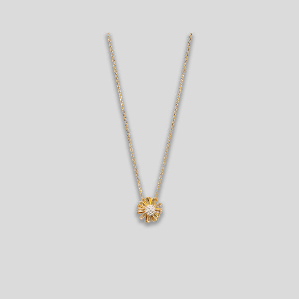 Coo Coo: Coo Coo: Flower Charm Necklace - Gold