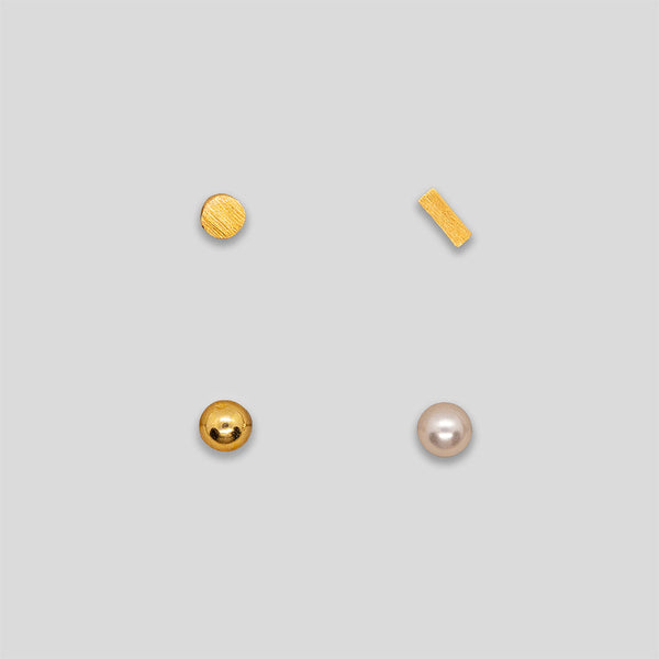 Coo Coo: Coo Coo: Geometry Stud Set of 4 - Gold