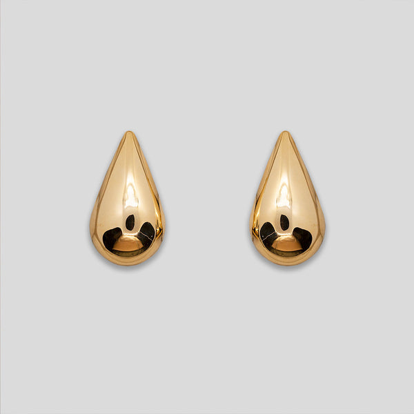 Coo Coo: Coo Coo: Giant Teardrop Earrings - Gold