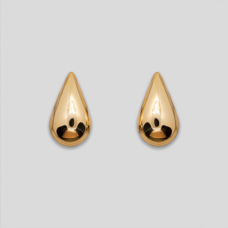 Coo Coo: Coo Coo: Giant Teardrop Earrings - Gold