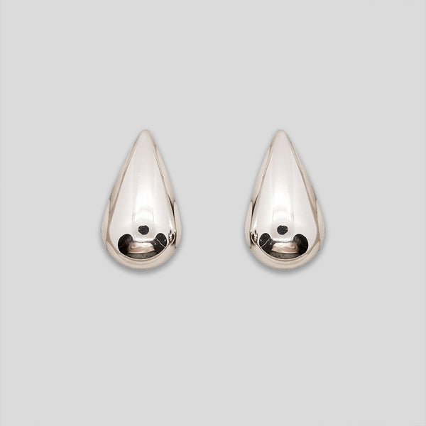 Coo Coo: Coo Coo: Giant Teardrop Earrings - Silver