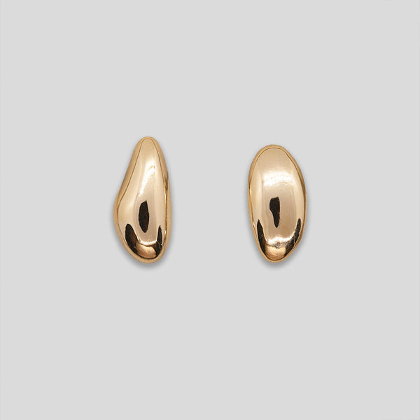 Coo Coo: Coo Coo: Irregular Droplet Studs - Gold