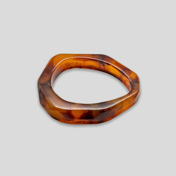 Coo Coo: Coo Coo: Irregular Egg Resin Bangle - Amber Smoke