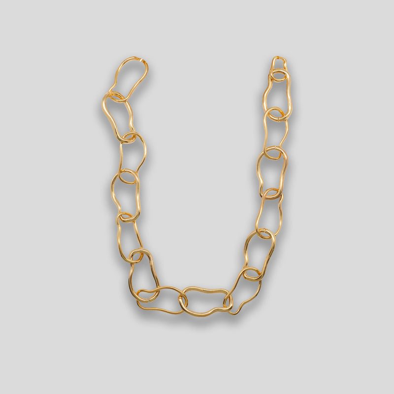 Coo Coo: Coo Coo: Irregular Large Chain Necklace - Gold