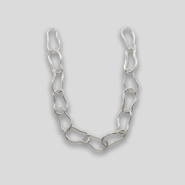 Coo Coo: Coo Coo: Irregular Large Chain Necklace - Silver