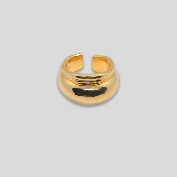 Coo Coo: Coo Coo: Large Double Band Ring - Gold