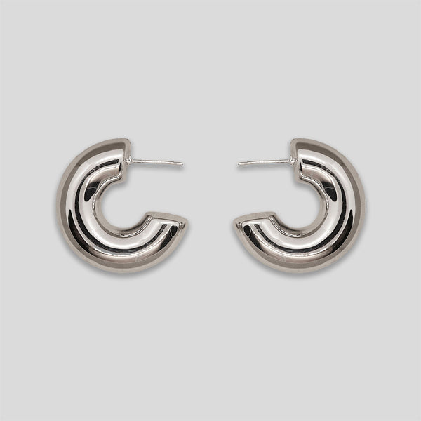 Coo Coo: Large Thick Hoops - Silver