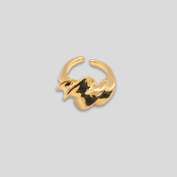 Coo Coo: Coo Coo: Large Twisted Ring - Gold