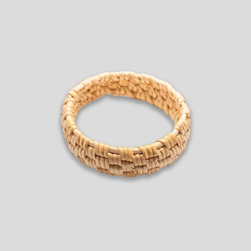 Coo Coo: Coo Coo: Lattice Woven Bangle - Straw