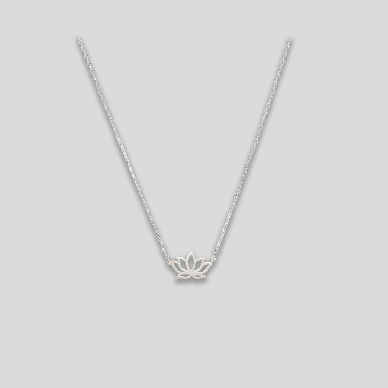 Coo Coo: Coo Coo: Lotus Charm Necklace - Silver