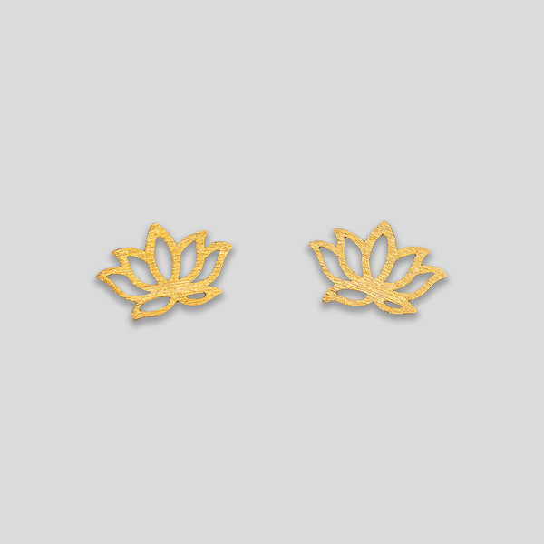 Coo Coo: Lotus Outline Studs - Gold