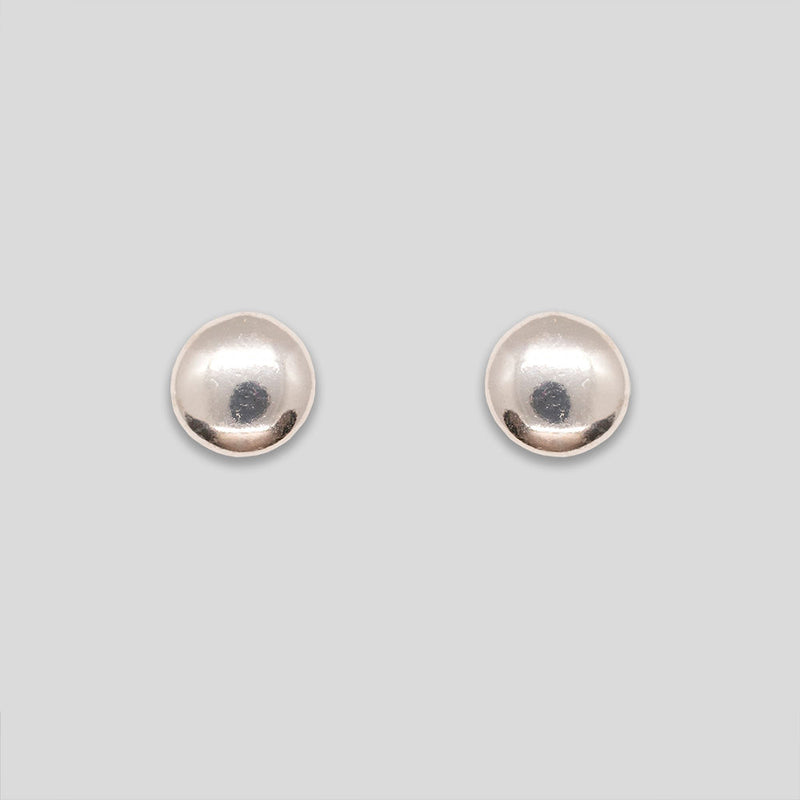 Coo Coo: Coo Coo: Mini Circle Button Studs - Silver