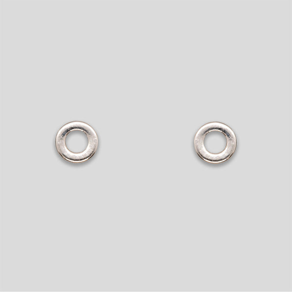 Coo Coo: Coo Coo: Mini Circle Outline Studs - Silver