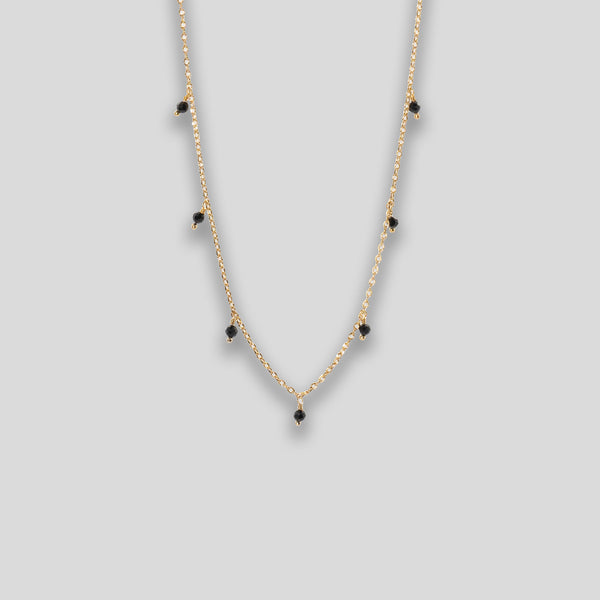 Coo Coo: Coo Coo: Mini Droplets Necklace - Gold/Black