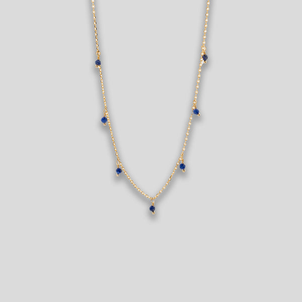 Coo Coo: Coo Coo: Mini Droplets Necklace - Gold/Blue