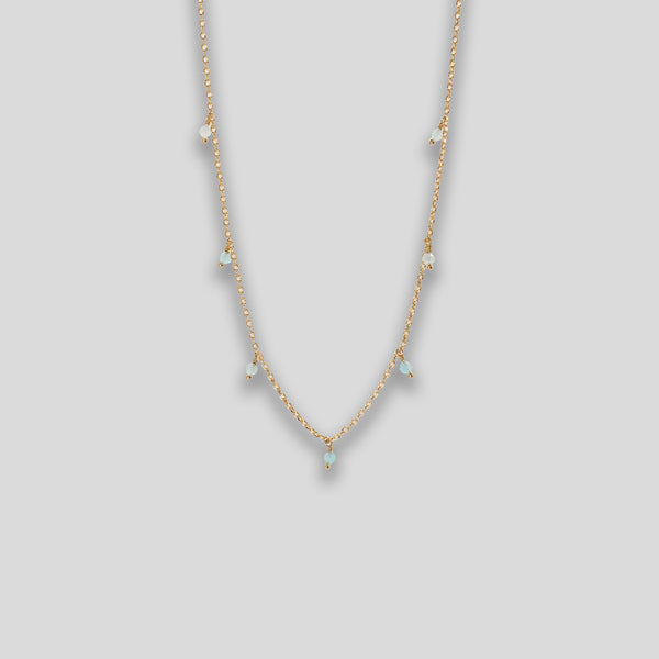 Coo Coo: Coo Coo: Mini Droplets Necklace - Gold/Jade