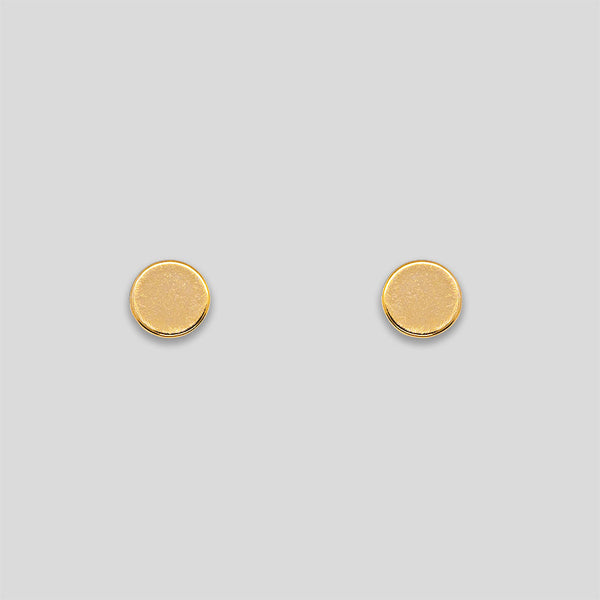 Coo Coo: Coo Coo: Mini Flat Circle Studs - Gold