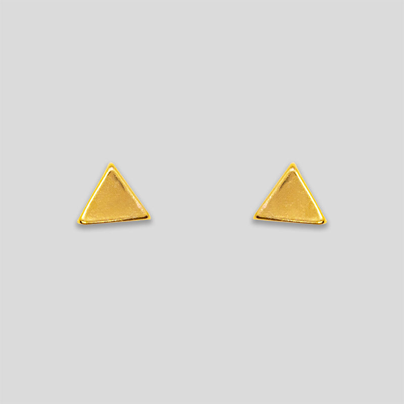 Coo Coo: Coo Coo: Mini Flat Triangle Studs - Gold