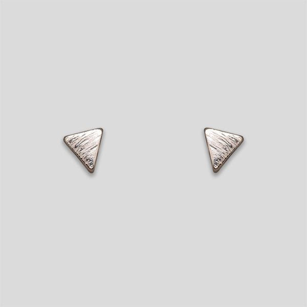 Coo Coo: Coo Coo: Mini Flat Triangle Studs - Silver