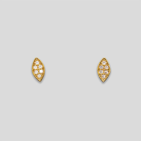 Coo Coo: Coo Coo: Mini Rhinestone Eye Studs - Gold