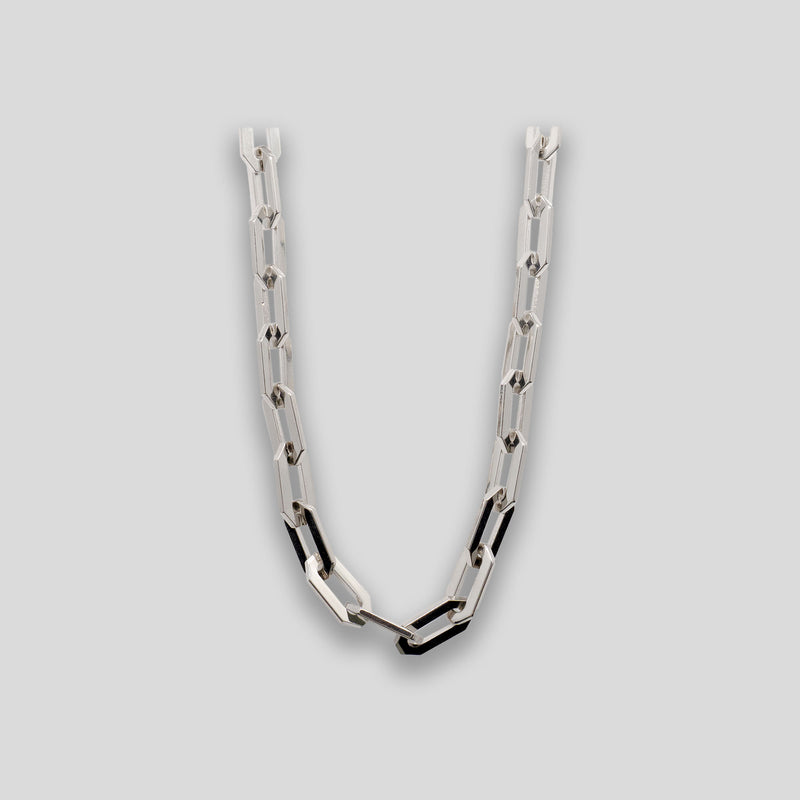 Coo Coo: Coo Coo: Octagonal Chain Necklace - Silver