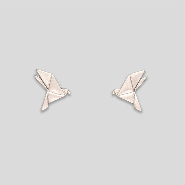 Coo Coo: Coo Coo: Origami Bird Studs - Silver