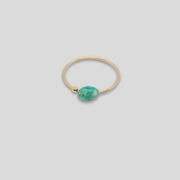 Coo Coo: Oval Stone Free Size Ring - Green