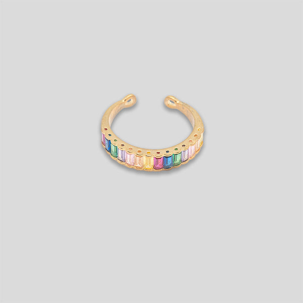 Coo Coo: Coo Coo: Rainbow Diamante Ring - Rainbow/Gold