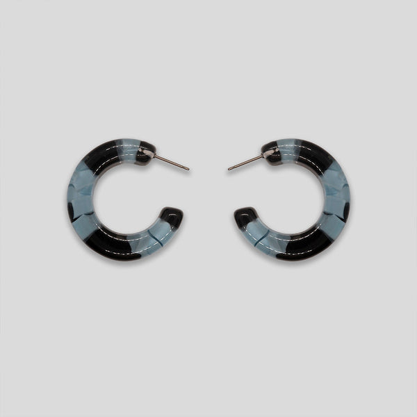 Coo Coo: Coo Coo: Resin Chunk Hoops - Blue/Black