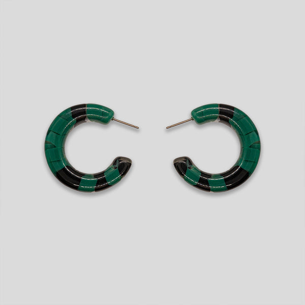 Coo Coo: Coo Coo: Resin Chunk Hoops - Green/Black