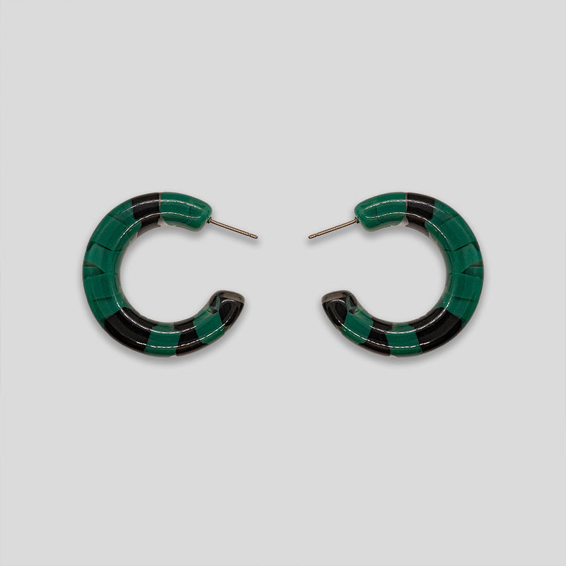 Coo Coo: Resin Chunk Hoops - Green/Black