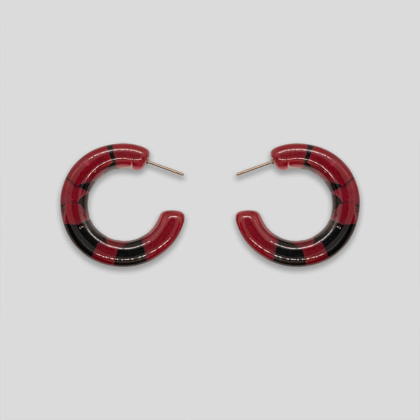 Coo Coo: Coo Coo: Resin Chunk Hoops - Wine/Black