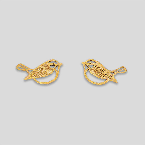 Coo Coo: Robin Outline Studs - Gold