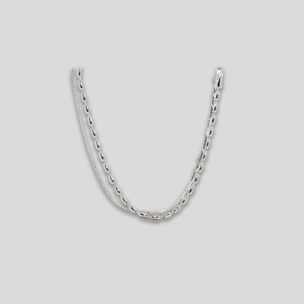 Coo Coo: Coo Coo: Sausage Link Double Bracelet - Silver