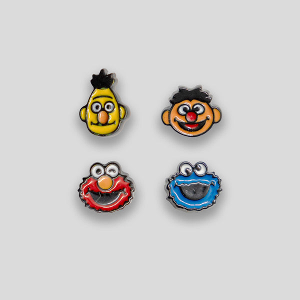 Coo Coo: Coo Coo: Sesame Street Stud Set of 4 - Yellow/Blue/Red