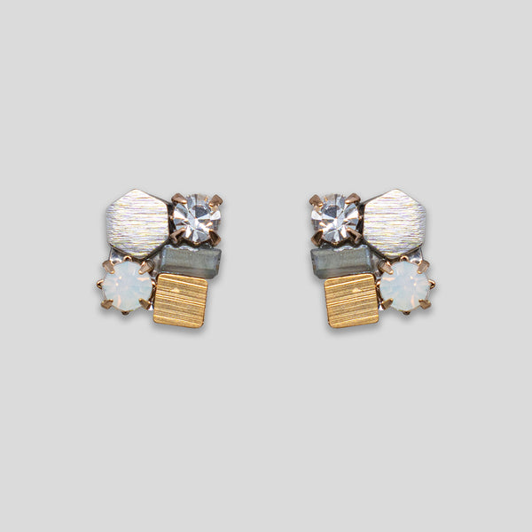 Coo Coo: Coo Coo: Shapes Cluster Beaded Studs - Grey