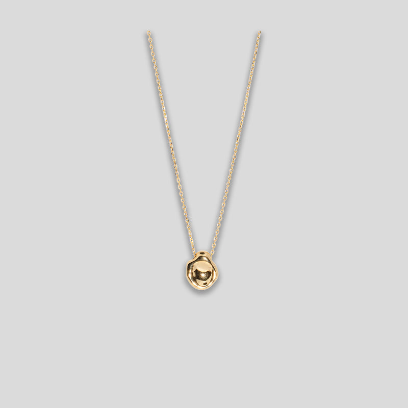 Coo Coo: Coo Coo: Small Dimple Pendant Necklace - Gold