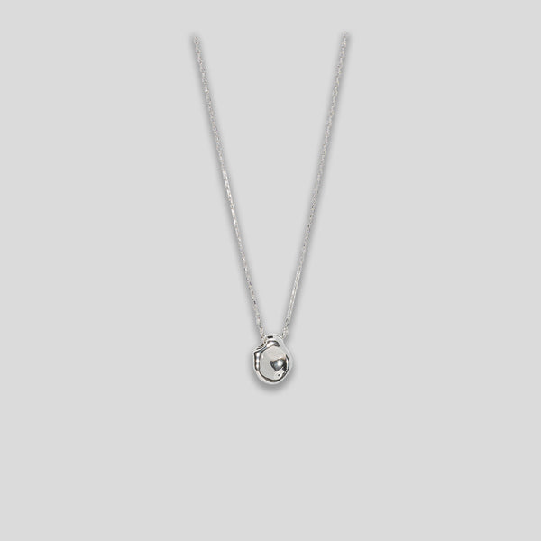 Coo Coo: Coo Coo: Small Dimple Pendant Necklace - Silver