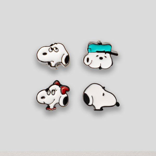 Coo Coo: Coo Coo: Snoopy Stud Set of 4 - Black/White