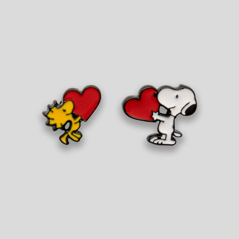 Coo Coo: Coo Coo: Snoopy Woodstock Love Studs - White/Red/Yellow