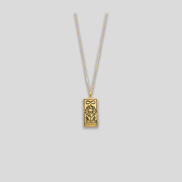 Coo Coo: Coo Coo: "Strength" Pendant Necklace - Gold