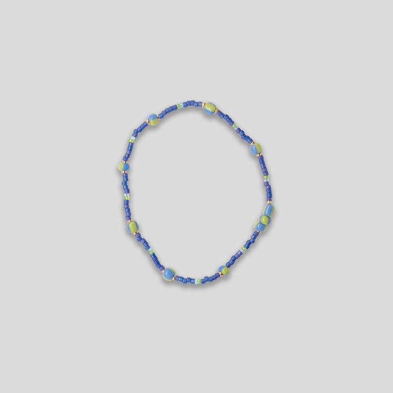 Coo Coo: Coo Coo: Stripe Beaded Bracelet - Blue