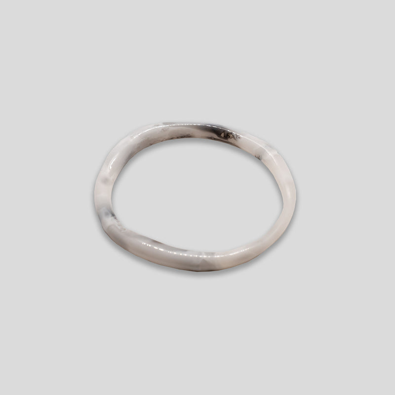 Coo Coo: Coo Coo: Thin Irregular Resin Bangle - White Smoke