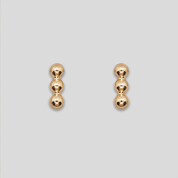 Coo Coo: Coo Coo: Triple Ball Studs - Gold